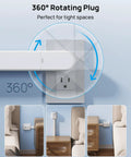 Slick Space Saving Outlet Extender Stick With 360 Rotating Plug And Solid Surge Protector For Behind Couch Bed Nightstand Adjustable Reach, showing plug in tight space.