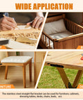 Image showing wide application of 86 Pieces Black Flat Metal Bracket Set Mending Plates for DIY, bed, furniture, and desk images.