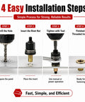 Rivet Nut Mandrel Set M3 To M10 66 Piece Carbon Steel Rivnut Kit installation steps for hand riveter tools and DIY repairs
