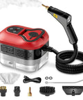 Heavy Duty Handheld Steam Cleaner Straight Up Game Changer For House And Garage With Six Adjustable Speeds, quick heat-up element with attachments.