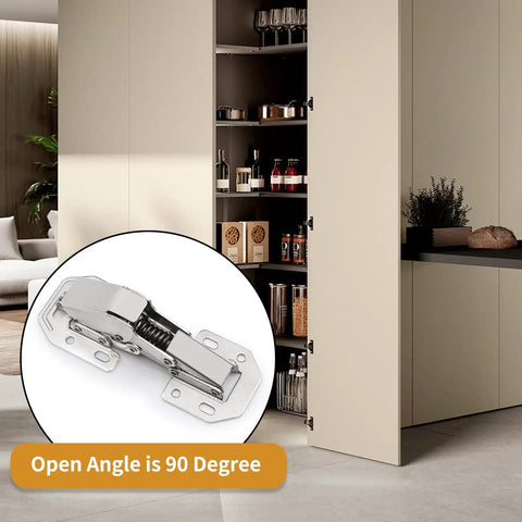 2-Pack Soft Close Hidden Cabinet Hinges For Kitchen Cabinets Surface Mount No Pre Drill Hydraulic Spring Quiet Closure