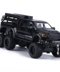 1/24 Diecast Pickup Truck Toy With Light And Sound, Pull Back Action Metal Truck For Kids And Collectors, Black Mammoth Model