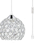 Farmhouse Wood Orb Chandelier With Five Lights, Modern Rustic Hanging Light Fixture, dining room, chrome crystal design