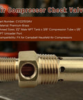 Pro Grade Brass Air Compressor Check Valve Replacement with One Half Inch Tank Npt Three Eighths Inch Tube