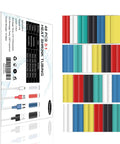 Heat Shrink Tubing Kit 3 To 1 Ratio Dual Wall Electrical Insulation 48 Pcs Assortment For Wire Harness Marine Automotive Rugged Industrial Use Sweet For Data Cables And Home Wiring Fixes displayed with colorful tubes and packaging