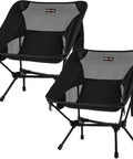 Ultra Lightweight Folding Camping Chair For Hiking And Backpacking, Set Of Two With Carry Bag, Ultralight Beach Chair That Supports Up To 330 Lbs