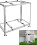 Double Level Ground Stand For Mini Split Air Conditioners And Heat Pump Systems Heavy Duty Condenser Stand, white, steel frame