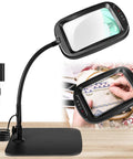 Ultra Large Magnifying Glass With Light And Stand For Reading And Crafts, 7 Inch Desk Magnifier With 10X And 30X Lenses, flexible gooseneck