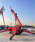 Pro Grade Mini Crawler Crane With Three Ton Hydraulic Lift System And Portable Folding Electric Hoist Plus Fly Jib outdoors, ready for heavy lifting.