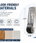 Heavy Duty Vertical Track Roller Wheels For Sliding Barn Doors, metal and TPR material, 3.11 inches tall, 0.98 inches wide.