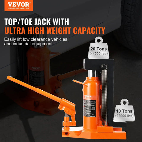 Heavy Duty Hydraulic Toe Jack With 20 Ton Air Powered Claw Lift Smoothly Handles Trucks And Cars For No Sweat Garage Repairs And Professional Shop Jobs Built Tough