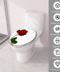 Round Toilet Seat Decor for Home Bathroom with rose design, fits most toilets, crafted for easy installation and cleaning.