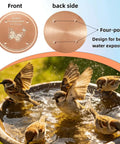 Nearly Ninety Nine Point Nine Percent Pure Copper Purification Disk For Outdoor Bird Baths, image of disk showing front and back design with birds in a bath