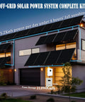 Top Shelf Off Grid Solar Power System Kit Featuring Forty Eight Volt Ten Kwh Lifepo4 Battery Bank Sixteen Fifty Five Watt Bifacial Panels Ten Kw Hybrid Inverter With Mppt Controller For 120 240Vac Home Backup Setup, home with solar panels.