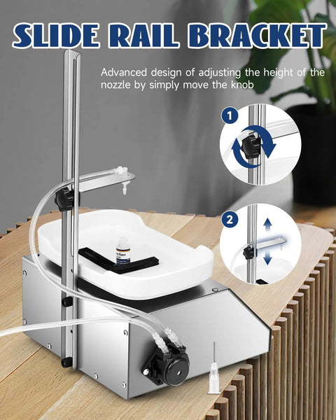 No Hassle Auto Fill Peristaltic Pump Liquid Filling Machine For 1-50 Ml Bottles Digital Scale Dispenser For Essential Oil Perfume And Oral Care Low Viscosity Liquids 110V 220V Power