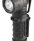 PolyTac 90X LED Right Angle Flashlight With 500 Lumens, 7000 Candela And 167 Meter Beam, rugged black handheld design
