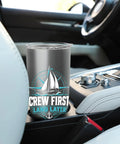 Sailboat Coastal Stainless Steel Insulated Tumbler For Crew And Sailing Folks Keeps Drinks Hot Or Cold With Double Wall Vacuum Perfect For Regattas Club Events Cruises And Weekend Sails in a car cup holder