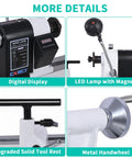 12x18 Inch Wood Lathe With Infinitely Variable Speed 650 To 3800 RPM, Three Quarters Horsepower Benchtop Lathe, close-up details