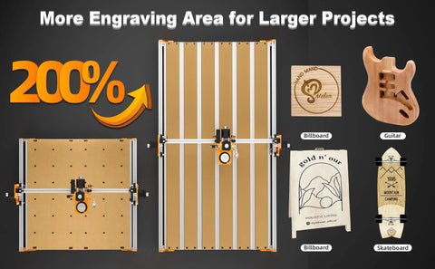 Masuter Pro Y Axis Extension Kit with upgraded T Slot hybrid spoilboard, CNC router upgrade for heavy duty use, 15.75x31.5" area