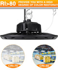 UFO LED High Bay Light 100W 15000lm 5000K Shop Warehouse Factory Lighting With 120 Degree Beam Energy Saving