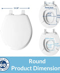 Dimensions of Next Step 2 Toilet Seat With Built In Potty Training Seat For Adults And Kids Slow Close Removable And Never Loosen Round White 2 Pack