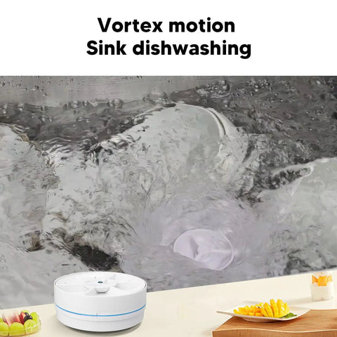 Slick Portable Countertop Mini Dishwasher Cordless Compact Sink Cleaner For Rv Apartments And Home Lightweight Fruit Veggies Washing Easy Setup No Sweat in action, vortex motion washing dishes.