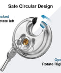 Stainless Steel Discus Padlock With Three Eighths Inch Hardened Shackle For Sheds, Garages, Fences And Storage Units with keys