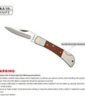 Stainless Steel Foldable Knife With Wood Handle And Locking Blade For Hiking And Camping Ultra Portable And Easy To Carry Outdoors