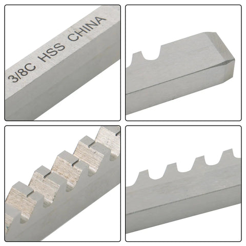 Pro Grade Three Eighth Inch C Standard HSS Keyway Broach Push Type Keyway Cutter With Shims for Metalworking Machinery Repair