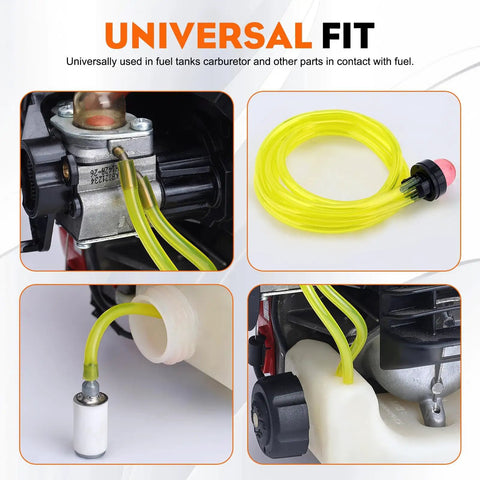 Gas Fuel Line Hose Kit For Small Engines Four Size Tubing Pack Each Four Feet I.D. x O.D. 1/8 x 3/16, 3/32 x 3/16