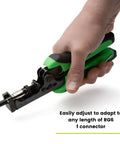 F Connector Compression Tool For RG6 And RG59 Coax, Adjustable For Series 6 And Quad Shield F Connectors, Comfortable TPE Grips