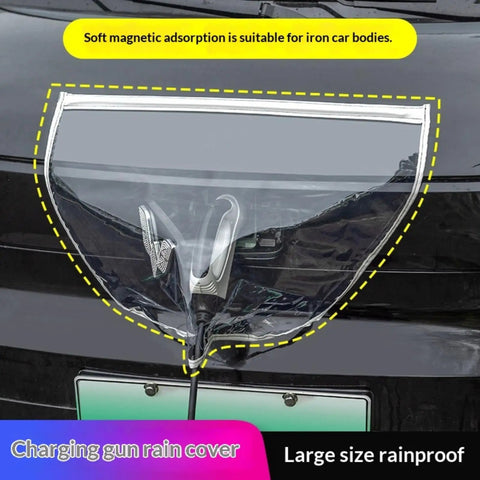 Heavy Duty Magnetic EV Charger Port Cover Hella Waterproof All Weather Guardian With UV Resistant Sun Block For Outdoor Electric Vehicle Charging Plug Solid Shield on car charging port.