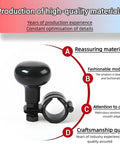 One Hand Drive Steering Wheel Knob Power Handle with black ABS grip, stainless steel mount, product details highlighted