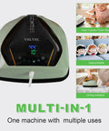Portable 9x9 Inch Vibration Heat Press For Tees And More With LED Display shown with multi-use applications