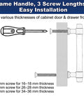 10 Pack Clear Acrylic Cabinet Pulls With Antique Brass Hardware installation guide with screwdriver and screw lengths