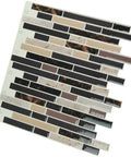 Self Adhesive Peel And Stick 12x12 Inch Wall Tiles, 10 Tiles, shiny brown marble backsplash for kitchen and bathroom.