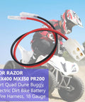 4 Pin 2 Wire Battery Wiring Harness for Dirt Quad Dune Buggy MX350 MX400 Electric Dirt Bike on off-road terrain