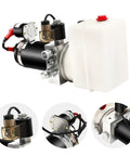 12V Dump Trailer Hydraulic Power Unit With 1.6 Quart Reservoir, Single Acting Pump, and Portable Copper Motor