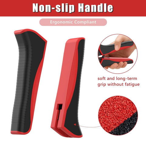Non-slip ergonomic handle of Ferrule Crimping Tool For 24-8 AWG Wire with red and black grip for comfortable use