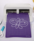 REALIKE 8.5x12 purple cutting mat with grid lines and butterfly design, compatible with Cricut Joy Xtra.