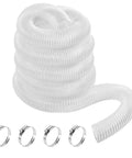 2.5 Inch By 10 Ft PVC Clear Dust Collection Hose Puncture Resistant Fume Hose With Four Stainless Steel Clamps For Vacuum Systems