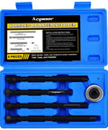 Five Piece Long Reach Harmonic Balancer Installation Tool Kit With Extended Forcing Rods for GM Dodge V8 and V6 Engines in blue case