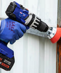 Cordless drill with Six Pack Nylon Filament Abrasive Wire Brush Wheel And Cup Brush Set For Rust Removal, cleaning a metal surface