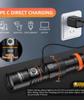 Type C Rechargeable Dive Light With 3000 Lumens Underwater Torch IP68 Submersible Flashlight For Deep Dives charging setup