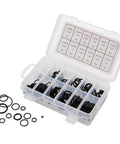 166 Piece Scuba O Ring Kit With FKM90 Rubber Seals 12 Sizes For Dive Hoses And Tanks in a clear storage case.