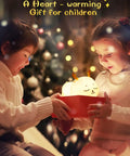 Children holding adorable cat shaped night light, USB rechargeable with multicolor LED, safe for babies and nursery decor.