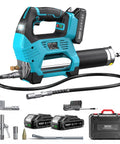 10000 PSI Electric Grease Gun With 3 Speed Control Cordless Battery Pack 2 Batteries Brushless Motor 39 Inch Hose 90 Degree Coupler