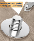 Beefy Stainless Steel Flat Washers 304 20 Pack For Bolts 10 Gauge Hardware in use on wooden surface.
