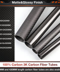 330mm Carbon Fiber Tubes 6mm Inner 8mm Outer 3K Glossy Roll Wrapped For RC Quadcopter Multicopter Helicopter And Airplanes 4 Pieces Pack