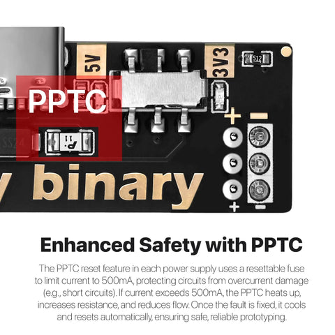 Dope Diy Electronics Kit Packaged With Two Full Size And Two Half Sized Breadboards Alongside A Smooth Switching Usb C Power Unit For Quick Prototyping And No Sweat Circuit Building showing PPTC fuse feature.